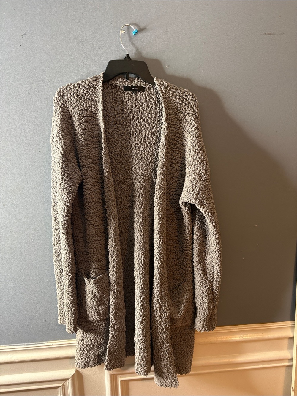 Zescia long cardigan sweater gray size large